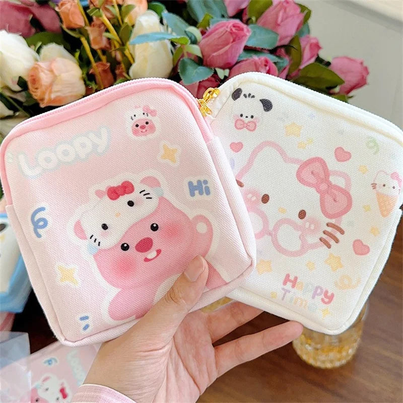 Kawaii Cartoon Hello Kitty Girl Tampon Sanitary Napkin Storage Bag Cute Mini Cosmetics Coin Purse Bag Women Gifts Kawaii Cartoon Hello Kitty Girl Tampon Sanitary Napkin Storage Bag Cute Mini Cosmetics Coin Purse Bag Women Gifts